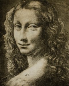 Bir kadının portresi; Leonardo okulundan çizim. Louvre, Paris